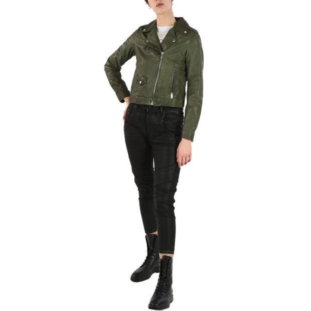 Diesel UK R Sery Women's Jackets Stylish Leather Racer Coats Casual Biker Jackets