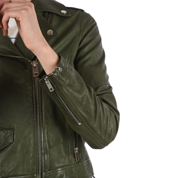 Diesel UK R Sery Women's Jackets Stylish Leather Racer Coats Casual Biker Jackets