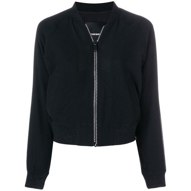 De Bruce L Women's Bomber Jacket Quilted Varsity Jacket Winter Black Coat Diesel UK