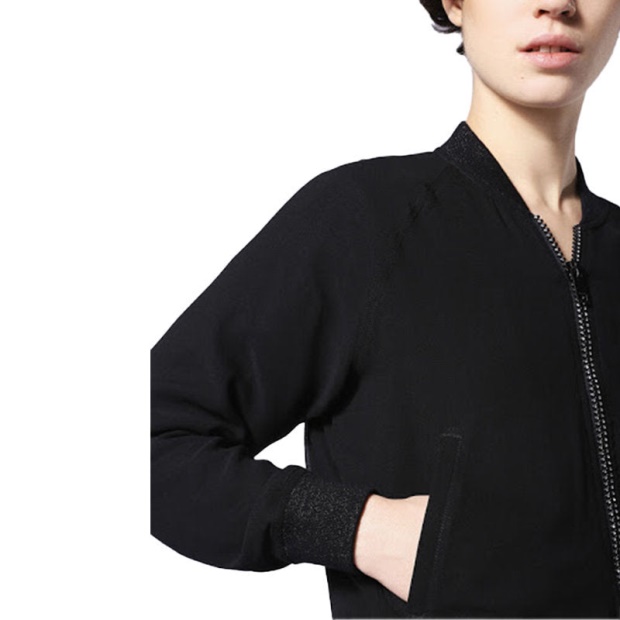 De Bruce L Women's Bomber Jacket Quilted Varsity Jacket Winter Black Coat Diesel UK