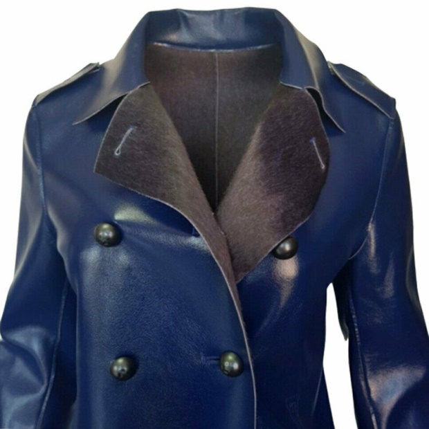 Diesel UK L Lilac Women's Jacket Double Breasted Coat Winter Reversible Overcoat