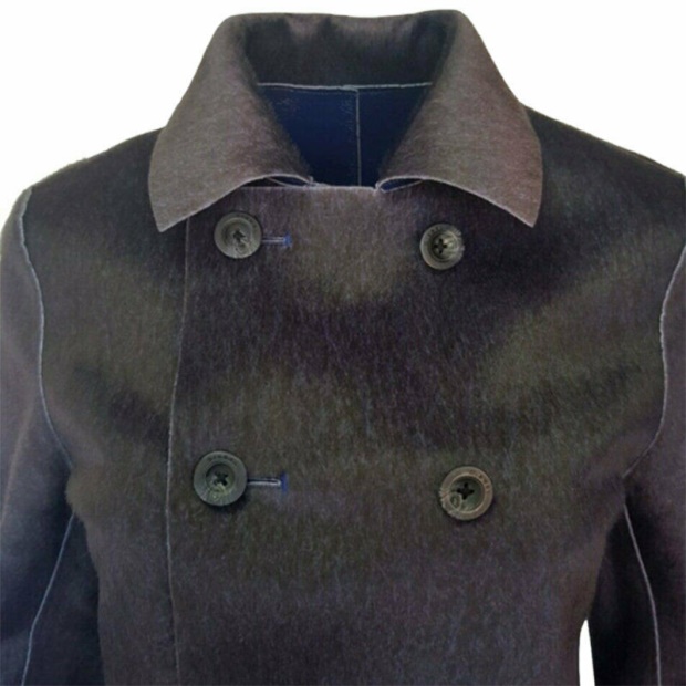 Diesel UK L Lilac Women's Jacket Double Breasted Coat Winter Reversible Overcoat