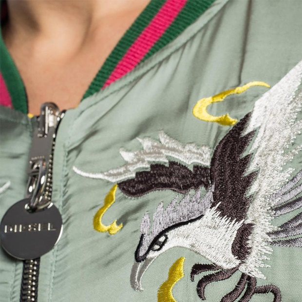 Diesel UK G Frank A Women's Bomber Jacket Ladies Winter Outwear Reversible Coat Xs S