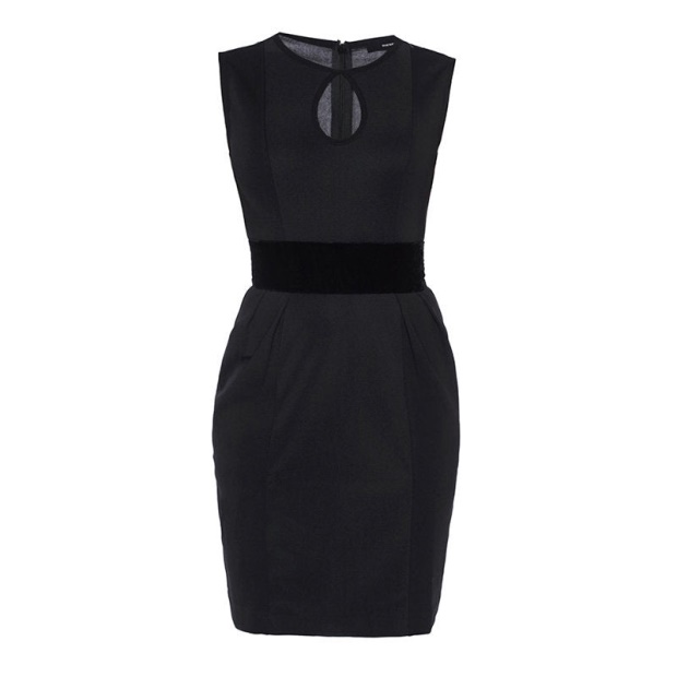 D Kelsey Women's Dress Round Neck Sleeveless Short Top Party Velvet Black Diesel UK