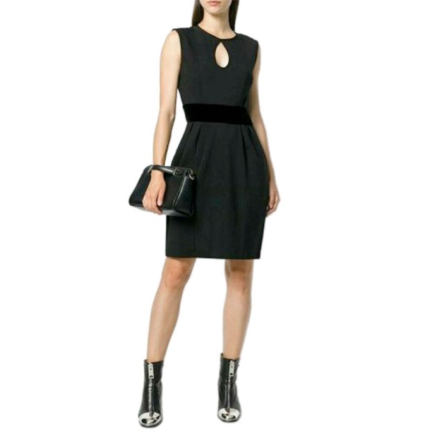 D Kelsey Women's Dress Round Neck Sleeveless Short Top Party Velvet Black Diesel UK