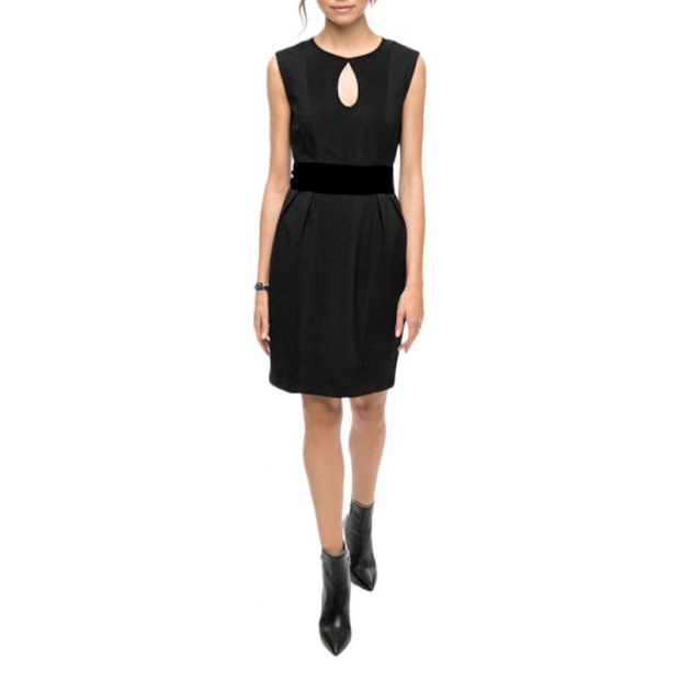 D Kelsey Women's Dress Round Neck Sleeveless Short Top Party Velvet Black Diesel UK