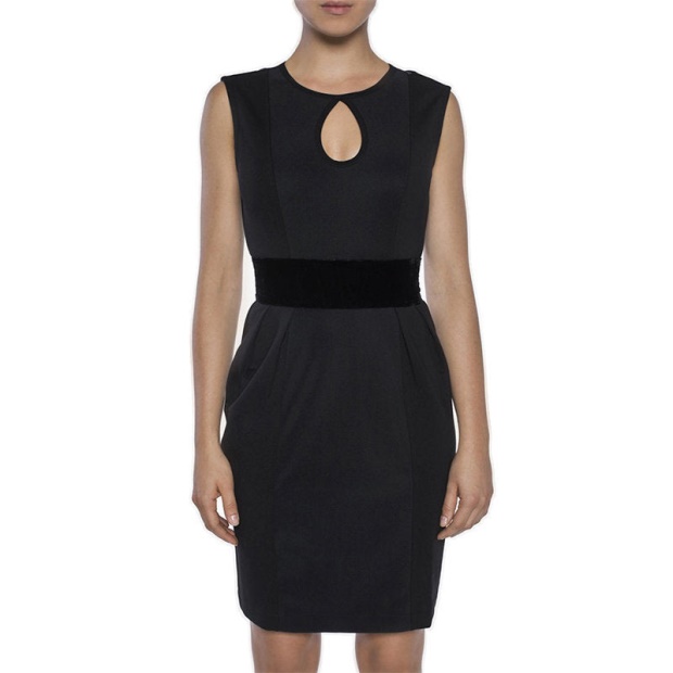 D Kelsey Women's Dress Round Neck Sleeveless Short Top Party Velvet Black Diesel UK