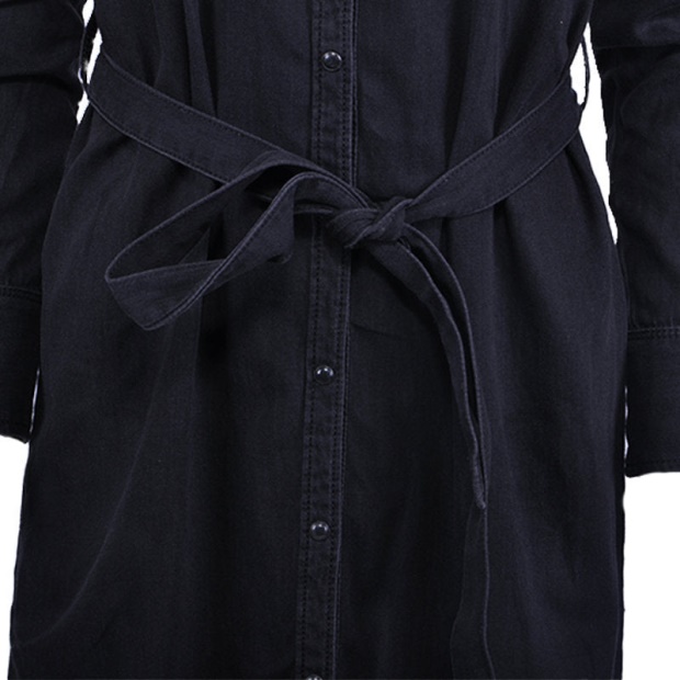 De Pilka W Abito Osacd 900 Women's Denim Dress Black Maxi Full Sleeve Tops Diesel UK