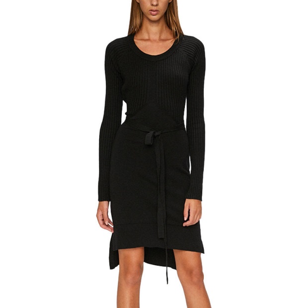 M String 0Lasu Women's Dress Open Back Cotton Black Casual Winter Long Top Diesel UK