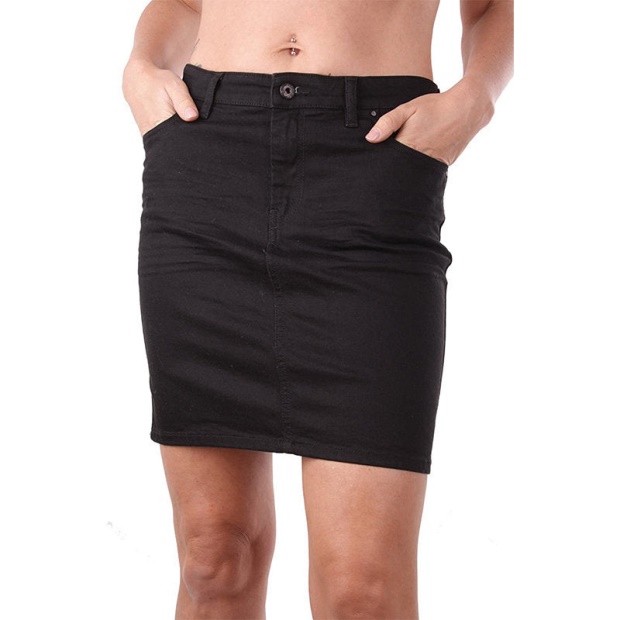 R Modung Rhlpa Women's Denim Jeans Skirt Black Bodycon Tube Pencil Shorts Diesel UK