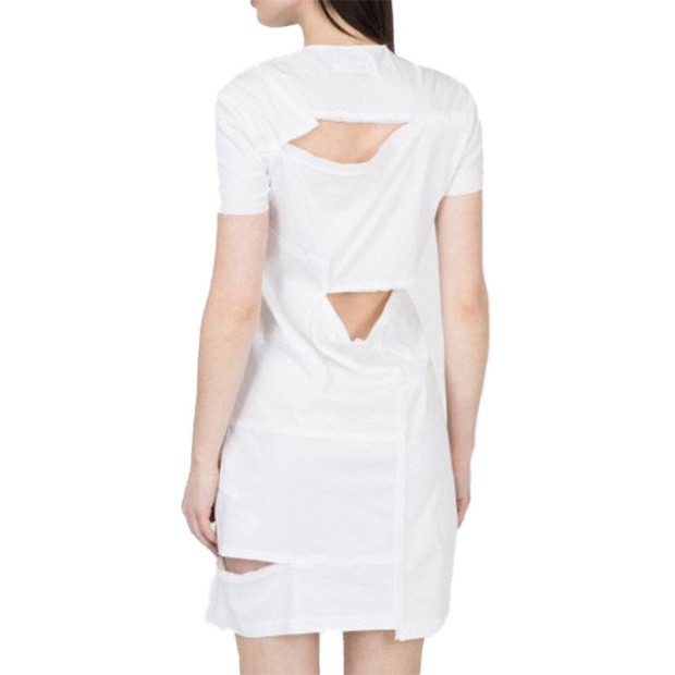 D Milia Women's Dress Round Neck Patchwork Dress Regular Fit Casual Tops Diesel UK