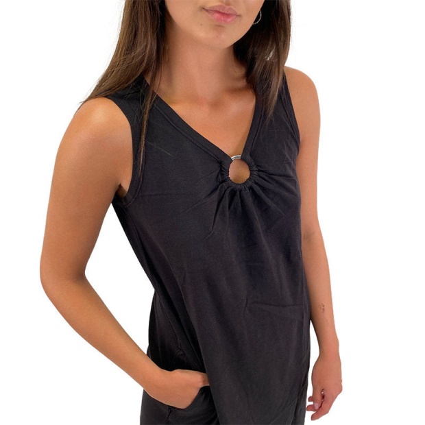 Diesel UK D Isbel Women's Dress V Neck Long Dress Sleeveless Regular Fit Casual Tops