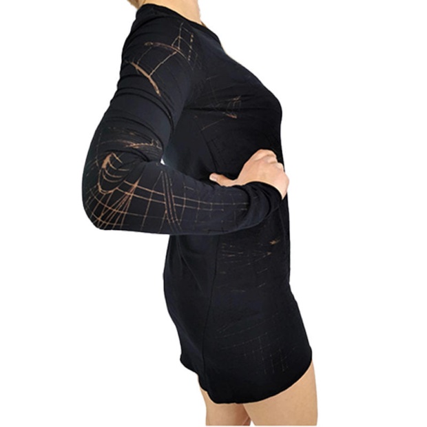 T Charl Women's Dress Round Neck Short Dress Long Sleeves Relaxed Fit Tops Diesel UK