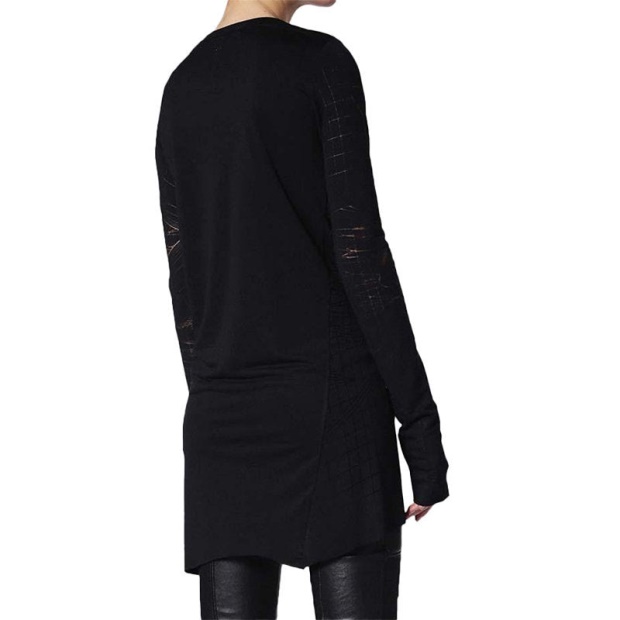 T Charl Women's Dress Round Neck Short Dress Long Sleeves Relaxed Fit Tops Diesel UK