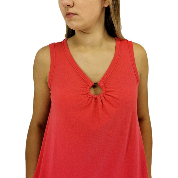 D Isbel Women's Dress Plain Sleeveless Summer Casual Party Wear Red Tops Diesel UK