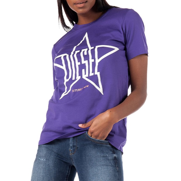 Diesel UK T Sily Za Women's T Shirt Crew Neck Short Sleeve Top Casual Summer Tee New