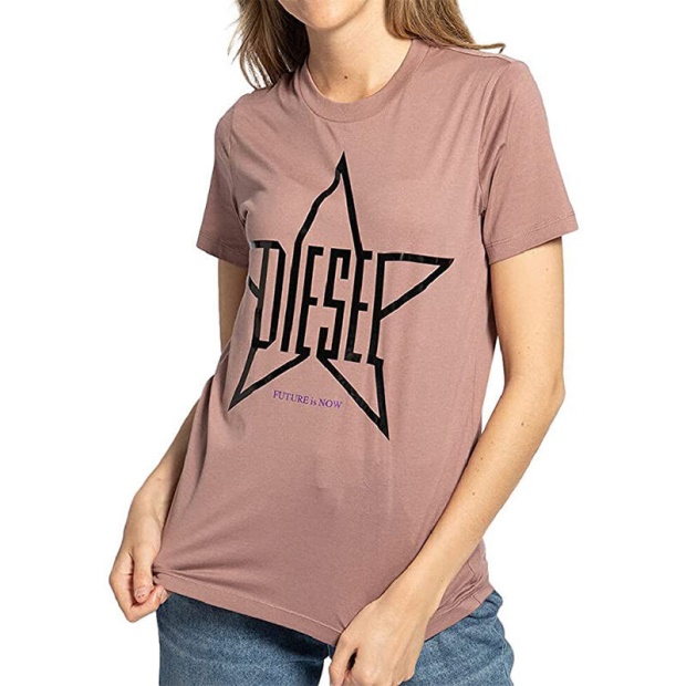 Diesel UK T Sily Za Women's T Shirt Crew Neck Short Sleeve Top Casual Summer Tee New