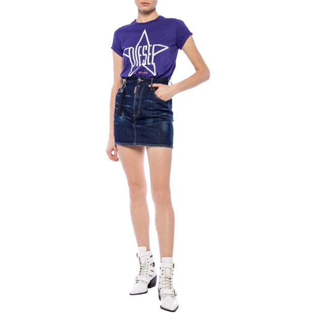 Diesel UK T Sily Za Women's T Shirt Crew Neck Short Sleeve Top Casual Summer Tee New