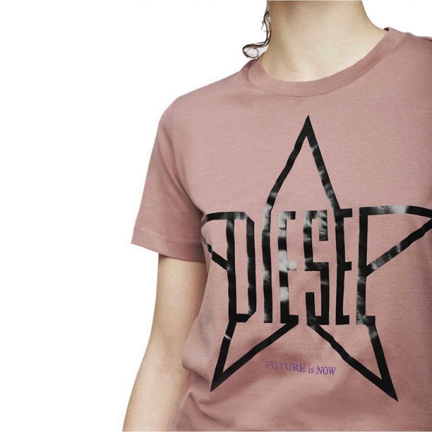 Diesel UK T Sily Za Women's T Shirt Crew Neck Short Sleeve Top Casual Summer Tee New