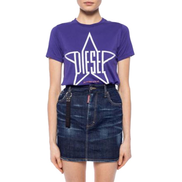 Diesel UK T Sily Za Women's T Shirt Crew Neck Short Sleeve Top Casual Summer Tee New