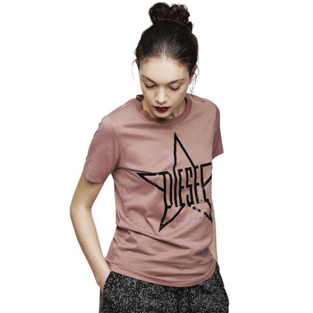 Diesel UK T Sily Za Women's T Shirt Crew Neck Short Sleeve Top Casual Summer Tee New