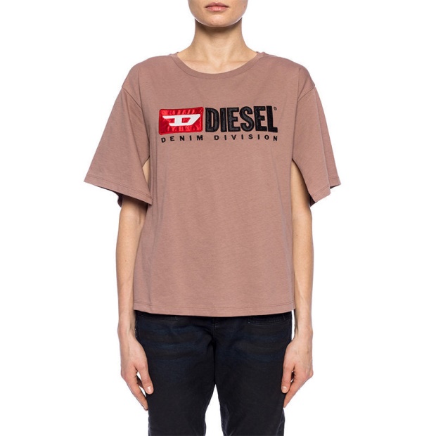 T Jacky D Women's T Shirt Crew Neck Short Sleeve Top Casual Summer Tee Diesel UK Blue/Off White/Pink