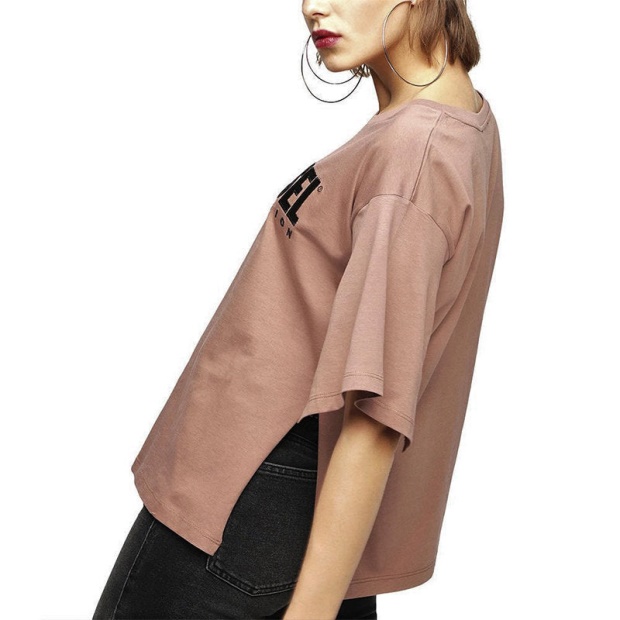 T Jacky D Women's T Shirt Crew Neck Short Sleeve Top Casual Summer Tee Diesel UK Blue/Off White/Pink