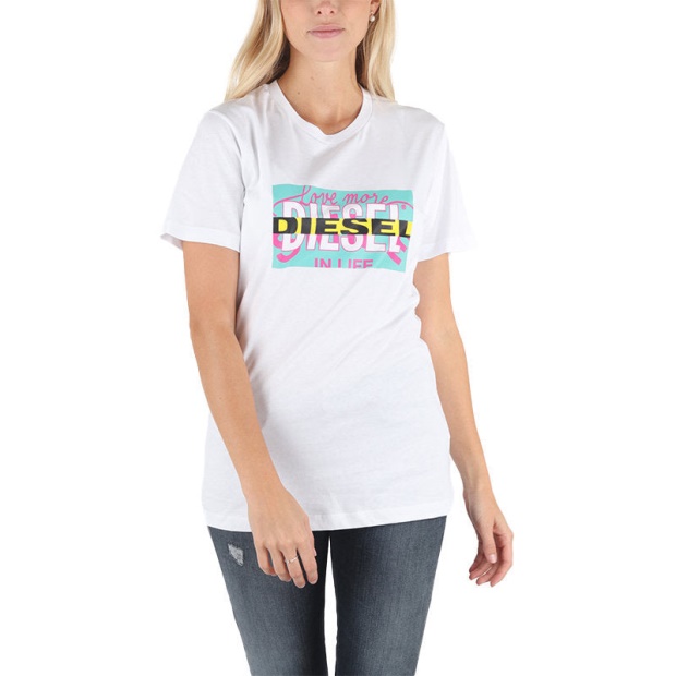 Diesel UK T Liga Women's T Shirt Crew Neck Short Sleeve Top Casual Summer Tee New