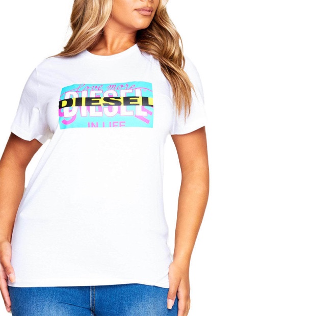 Diesel UK T Liga Women's T Shirt Crew Neck Short Sleeve Top Casual Summer Tee New