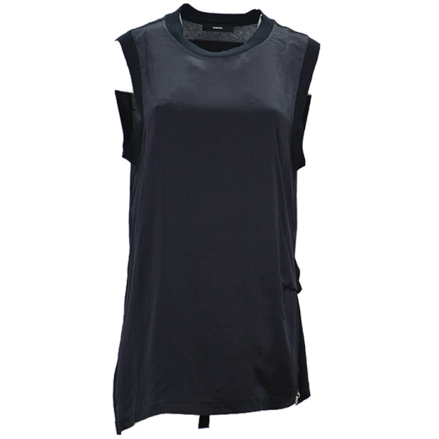 Diesel UK T Heika Women's Dress T-Shirt Vest Round Neck Sleeveless Casual Tank Top