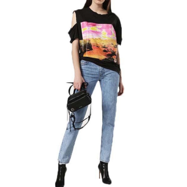 T Cynth Women's T Shirt Crew Neck Short Sleeves Regular Fit Casual Tops Diesel UK