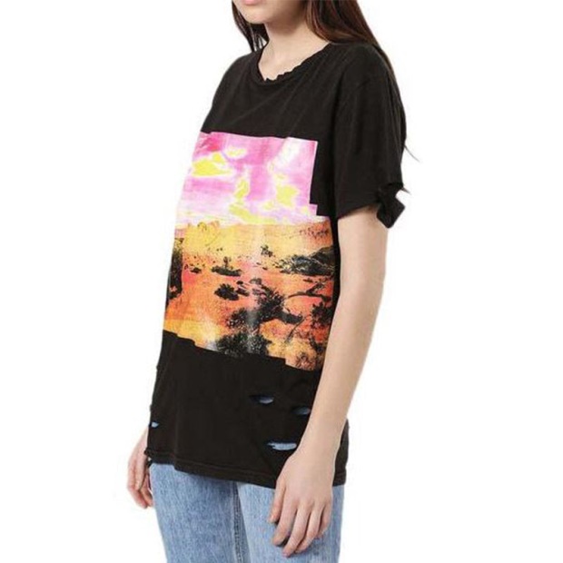 T Cynth Women's T Shirt Crew Neck Short Sleeves Regular Fit Casual Tops Diesel UK