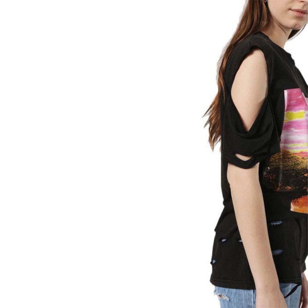 T Cynth Women's T Shirt Crew Neck Short Sleeves Regular Fit Casual Tops Diesel UK