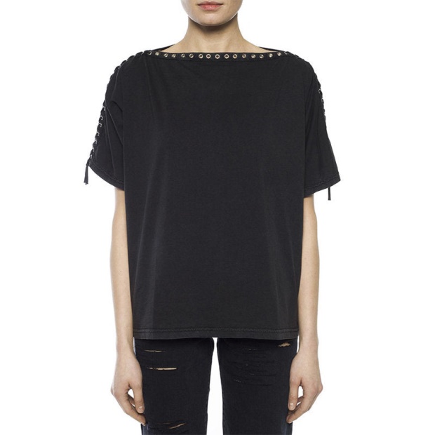 Diesel UK T Leox A Women's T Shirt Large Neck Short Sleeves Relax Fit Casual Tops