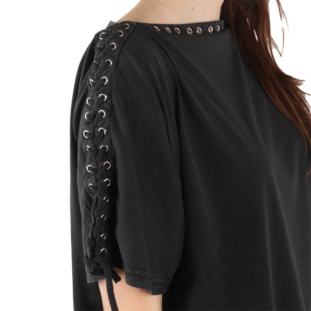 Diesel UK T Leox A Women's T Shirt Large Neck Short Sleeves Relax Fit Casual Tops