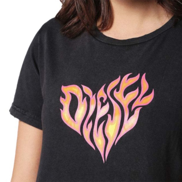 T Sily H Women's T Shirt Crew Neck Short Sleeves Regular Fit Casual Tops Diesel UK