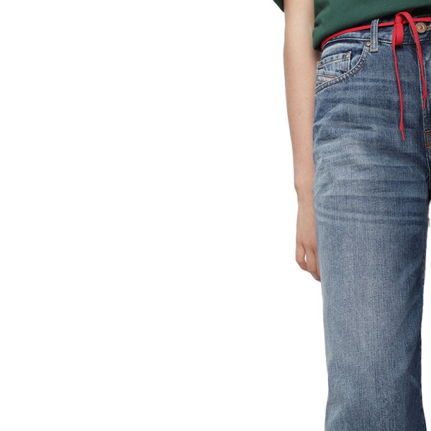 Diesel UK Widee 085Ag Women's Jeans Straight Ladies Distress Faded Denim Pants Blue