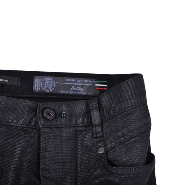 Belthy 0856E Women's Jeans Denim Regular Slim Black Pants Limited Edition Diesel UK