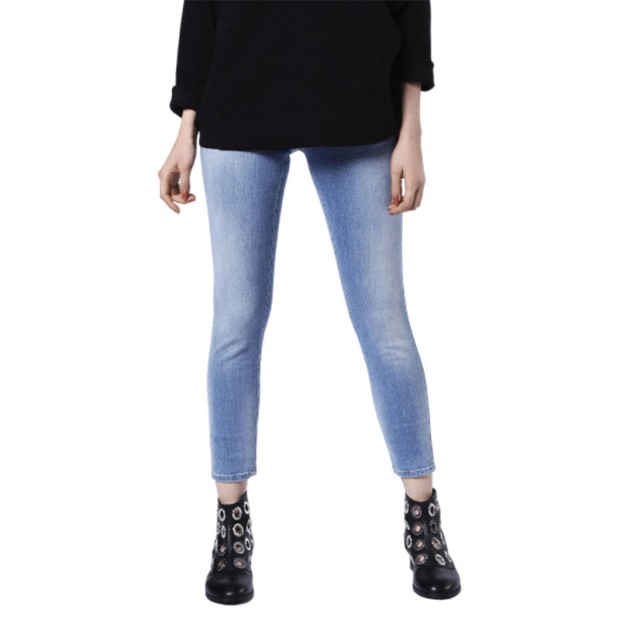 Diesel UK Skinzee Low 084Cr Women's Denim Jeans Super Skinny Fit Blue Faded Zip Fly