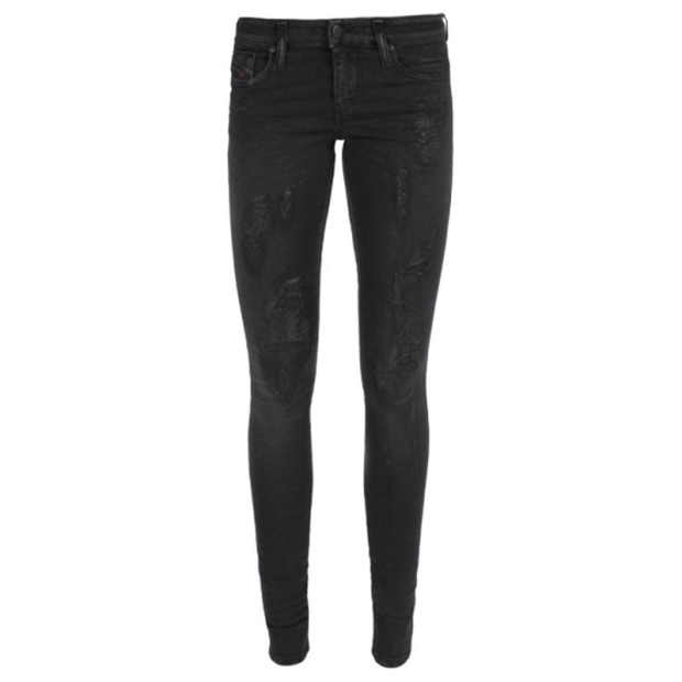 Skinzee Low 0857J Women's Jeans Slim Fit Dna Casual Distressed Denim Pants Diesel UK