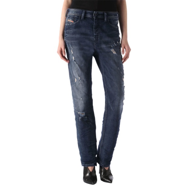 Diesel UK Women's Denim Jeans Reen 0844T Distress Regular Fit Straight Leg Dna Jeans