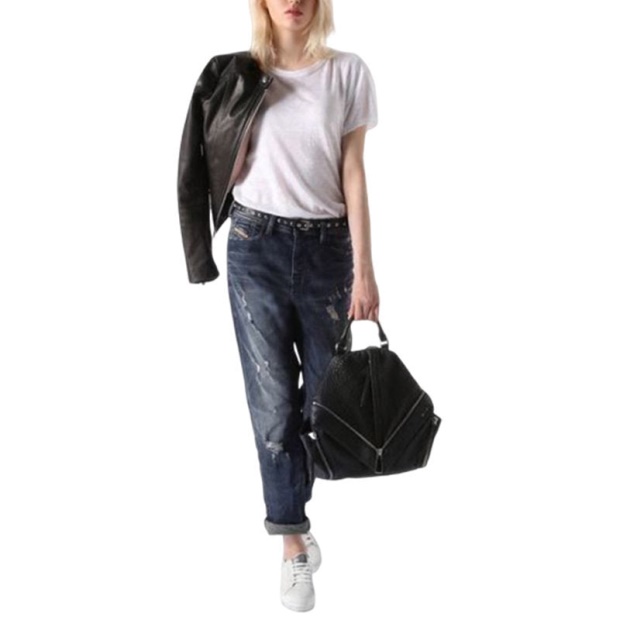 Diesel UK Women's Denim Jeans Reen 0844T Distress Regular Fit Straight Leg Dna Jeans