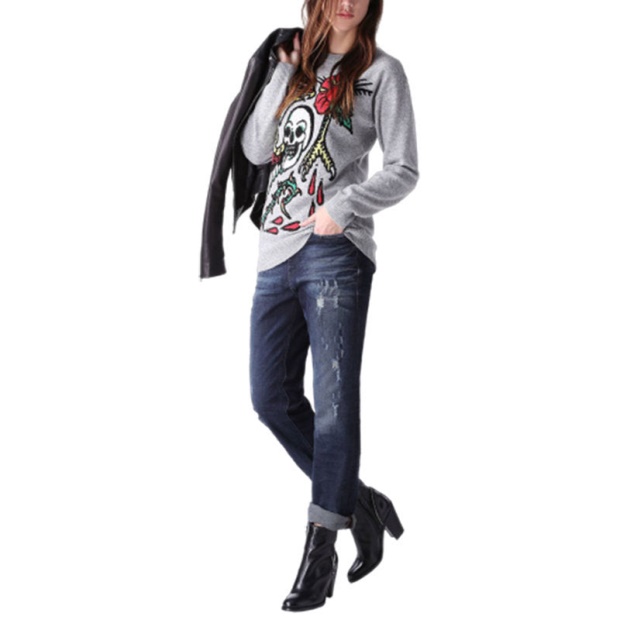 Diesel UK Women's Denim Jeans Reen 0844T Distress Regular Fit Straight Leg Dna Jeans