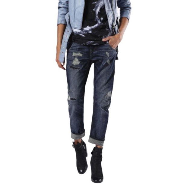 Belthy 0854T Women's Jeans Distressed Slim Fit Casual Dark Blue Denim Pant Diesel UK