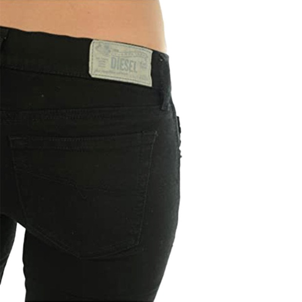 Diesel UK Grupee-Ankle 0R84A Women's Denim Jeans Super Slim Skinny Black Zip Fly