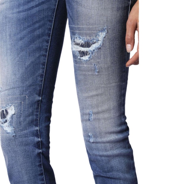 Grupee 0679C Women's Jeans Super Slim Fit Distress Casual Blue Denim Pants Diesel UK