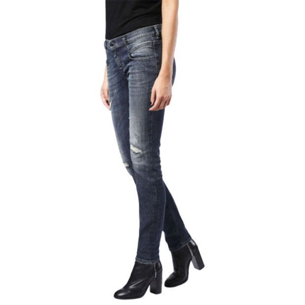 Belthy 0860K Women's Denim Jeans Regular Slim Dark Blue Zip Fly Diesel UK