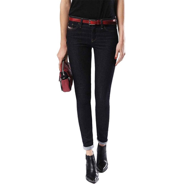 Skinzee 0813C Women's Denim Jeans Super Slim Skinny Zip Fly Dark Blue Diesel UK