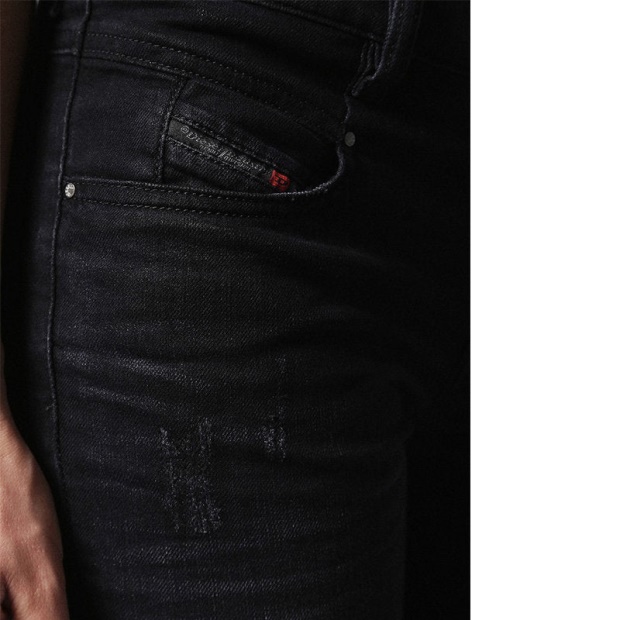 Diesel UK Belthy 0679F Women's Denim Jeans Distressed Regular Slim Black Zip Fly