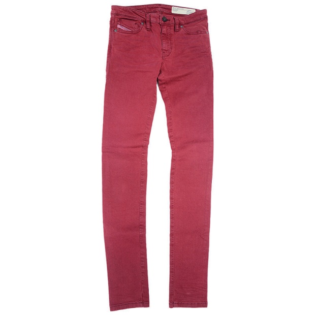 Skinzee C84Bz Women's Denim Jeans Super Slim Trousers Casual Maroon Pant Diesel UK